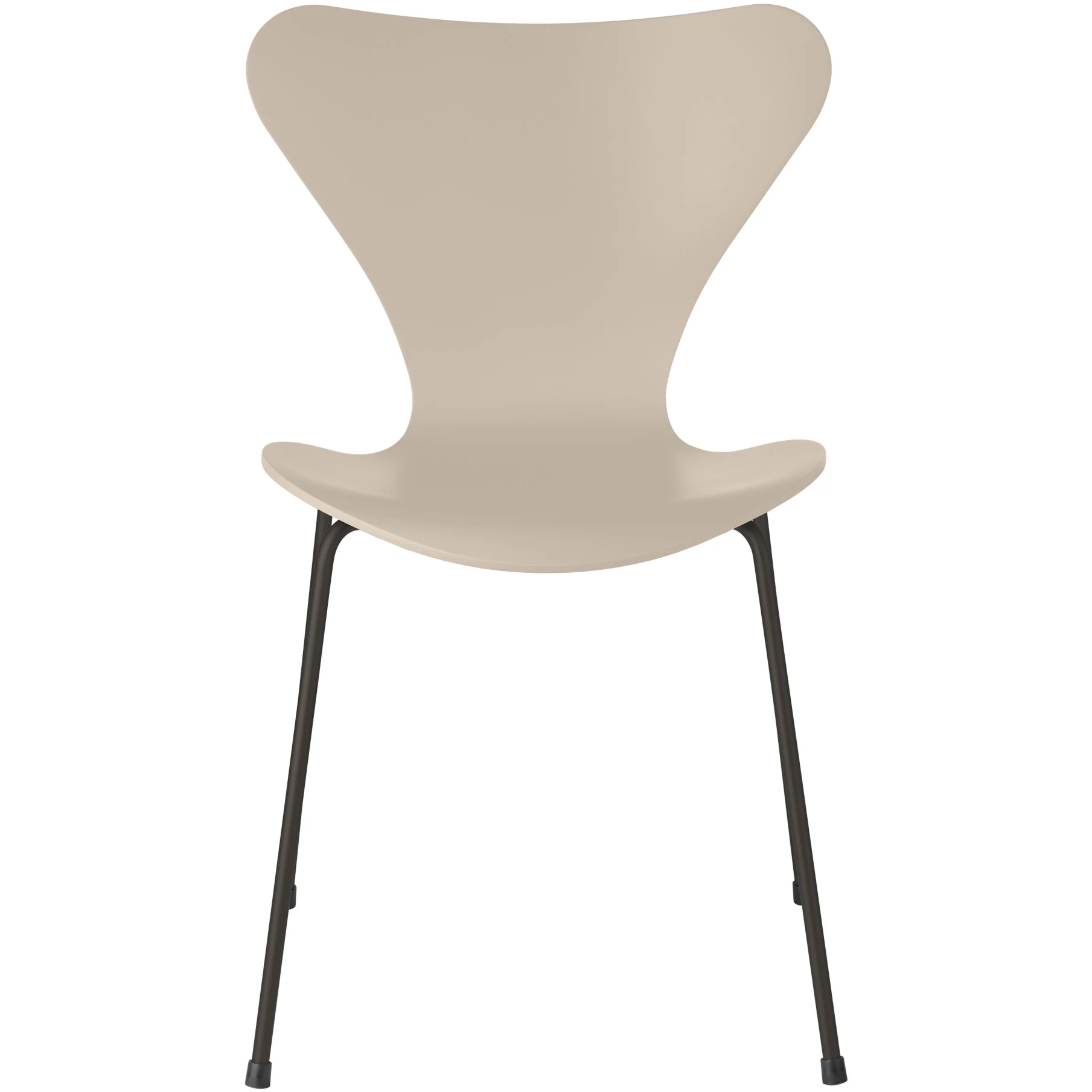 3107 Seven, Coloured Ash, Venetian Red, Underframe Warm Graphite - Dining chairs - Arne Jacobsen - Red - Metal/wood