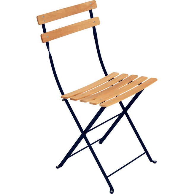 Photo of Bistro Natural Chair, Deep Blue - Garden Chairs - Blue - Metal/Wood