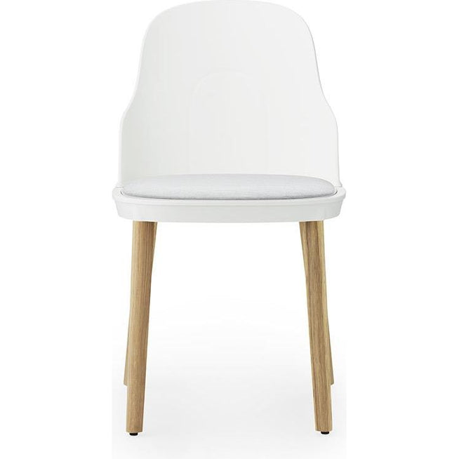 Photo of Allez Chair Upholstered Canvas Oak - Dining Chair - White - H: 79 X L: 45 X D: 50 X Sh: 45,5 Cm