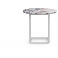 Thumbnail photo of Florence Side Table White Viola Marble. Ø50 Cm. White Stand