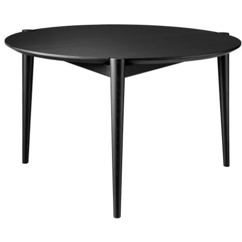 D102 Søs Coffee Table Ø70 Cm Oak Black Painted