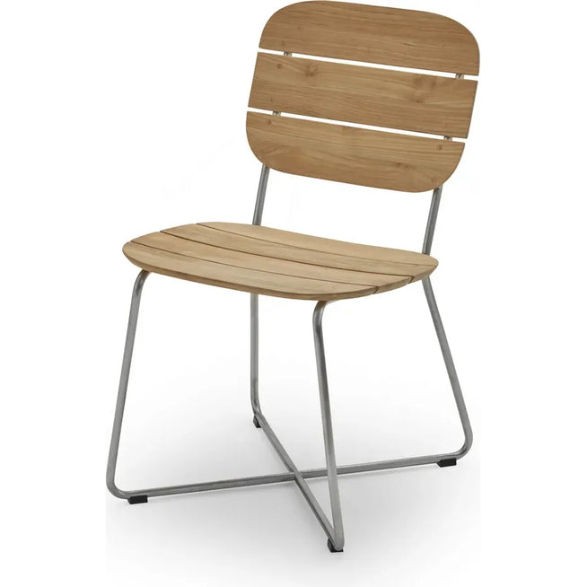Photo of Lilium Chair - Outdoor dining chairs - Wood colored - Metal/wood