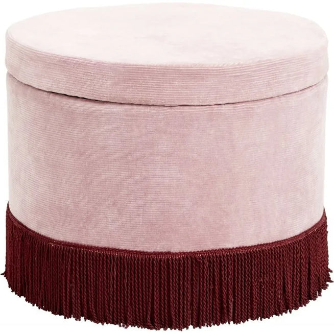 Photo of Corduroy Ottoman Med Låg - Lyserød / Burghundy