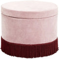 Thumbnail photo of Corduroy Ottoman Med Låg - Lyserød / Burghundy