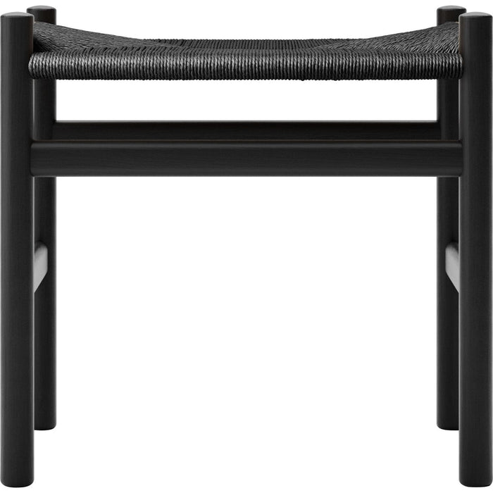 Photo of Carl Hansen - Ch53, oak, black, black braided, 39 cm - footstools - Hans J. Wegner - black - paper/wood