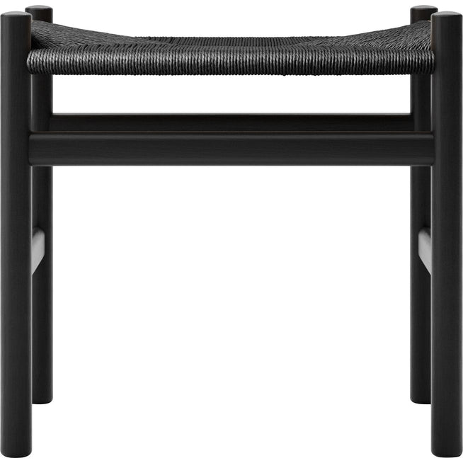 Photo of Carl Hansen - Ch53, oak, black, black braided, 39 cm - footstools - Hans J. Wegner - black - paper/wood