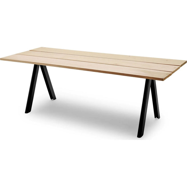 Photo of Overlap Table - Western Red Cedar Fsc Mix - Steel / Anthracite Black - Dining Table Outdoor - Metal/wood