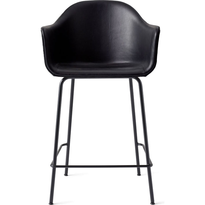 Harbour Counter Chair Black Steel Baseleather Dakar, Black 0842 - Bar Stools & Bar Stools - Norm Architects - Black - Leather/Metal/Synthetic/Plastic