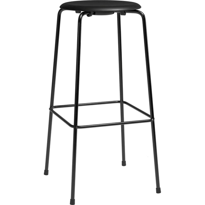 Photo of High Dot Bar Stool Intense Leather Black-black Steel