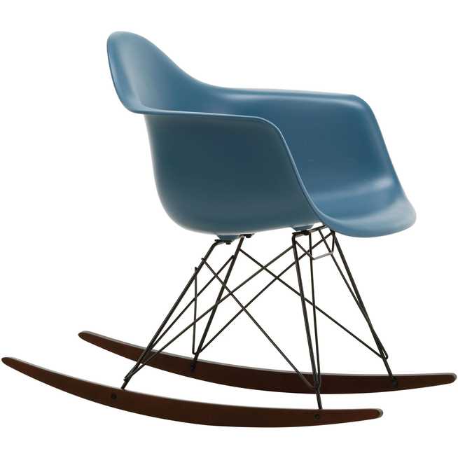 Photo of Eames Plastic Armchair Rar - 83 Sea Blue - Basic Dark Base - Dark Maple - Matstolar - Charles & Ray Eames - Blå - Metall/trä/plast