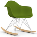 Eames Plastic Armchair Rar - 48 Forest - Chrome Base - Golden Maple - Matstolar - Charles & Ray Eames - Grön - Metall/trä/plast