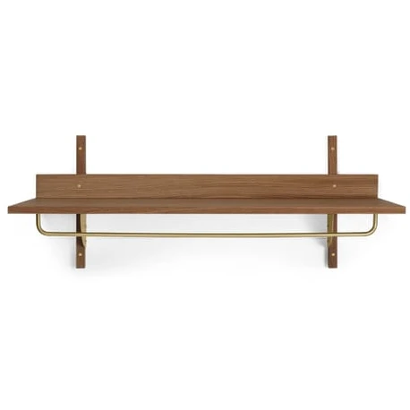 Photo of Sector Rack Shelf - Knager - Smoked Oak/brass - W: 87 X H: 34 X D: 37 Cm