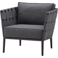 Conic Lounge Chair, Grey, Cane-line Softtouch - Outdoor Armchairs - Foersom & Hiort-lorenzen Mdd - Metal/textile/foam