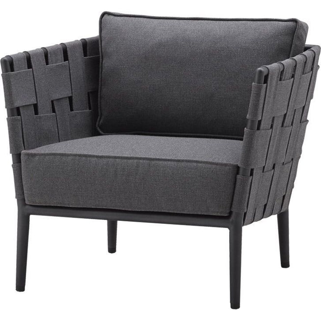 Photo of Conic Lounge Chair, Grey, Cane-line Softtouch - Outdoor Armchairs - Foersom & Hiort-lorenzen Mdd - Metal/textile/foam