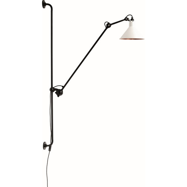 Photo of No. 214 Wall Lamp From Lamp Gras (Black Frame, Matte White/Copper Inside)