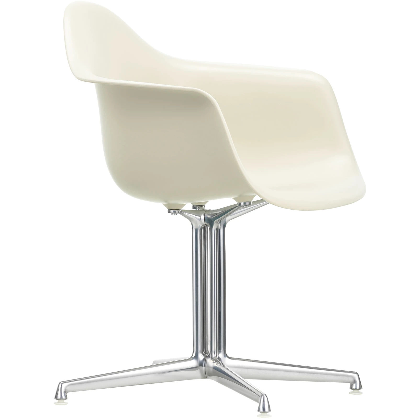 Eames Plastic Armchair Dal - 11 Pebble - Aluminium Polished - Matstolar - Charles & Ray Eames - Vit - Metall/plast