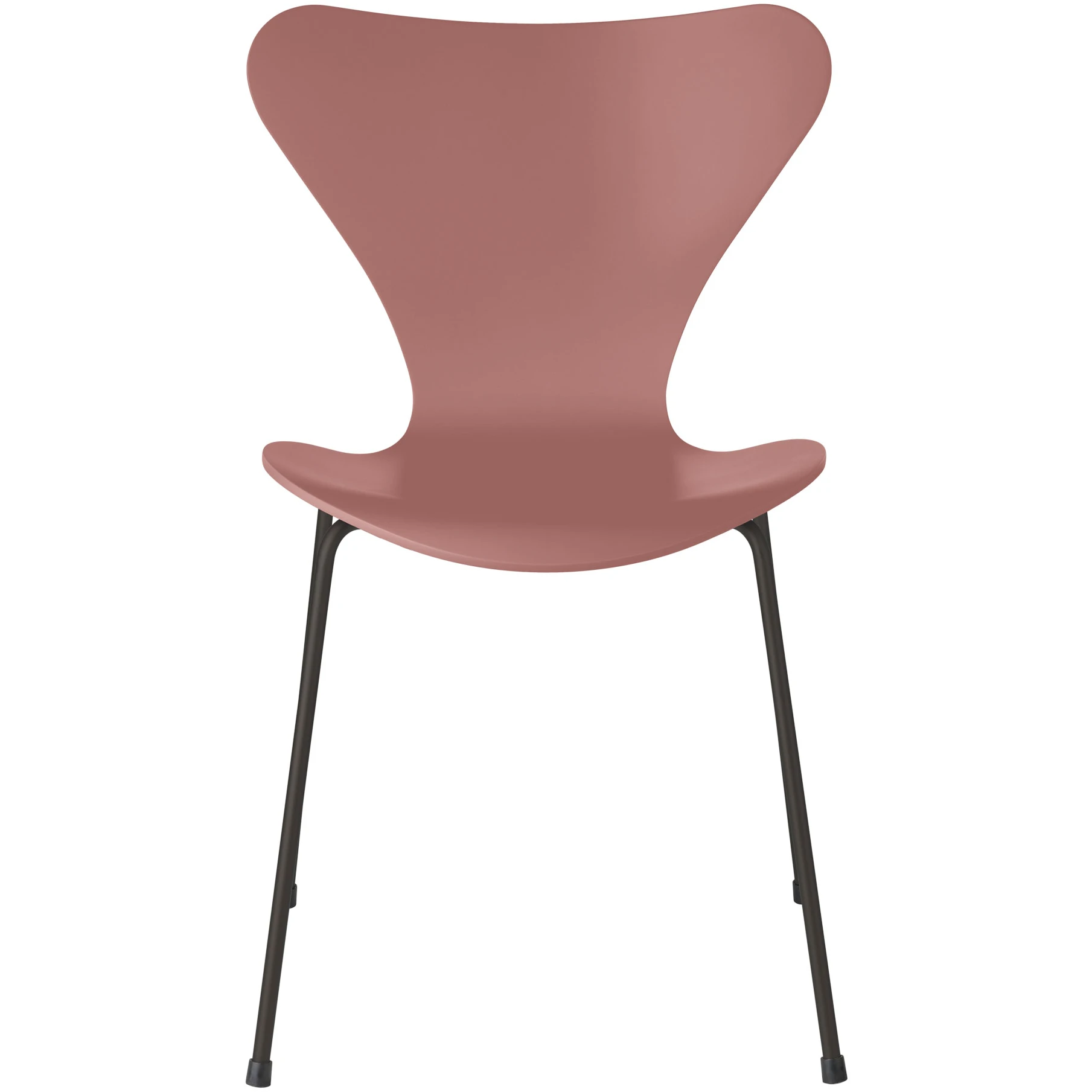 3107 Seven, Coloured Ash, Venetian Red, Underframe Warm Graphite - Dining chairs - Arne Jacobsen - Red - Metal/wood