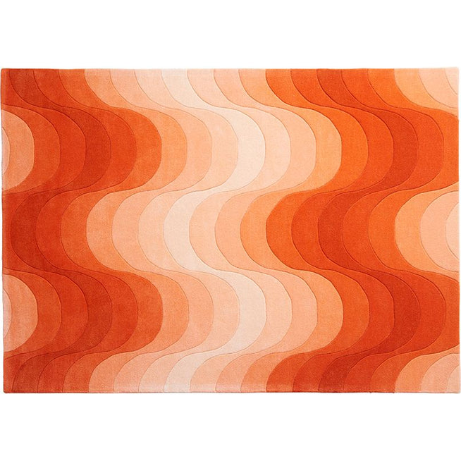 Photo of Wave Rug 170x240, Orange, 100% New Zealand Wool, Hand Tufted - Mönstrade Mattor - Verner Panton - Orange