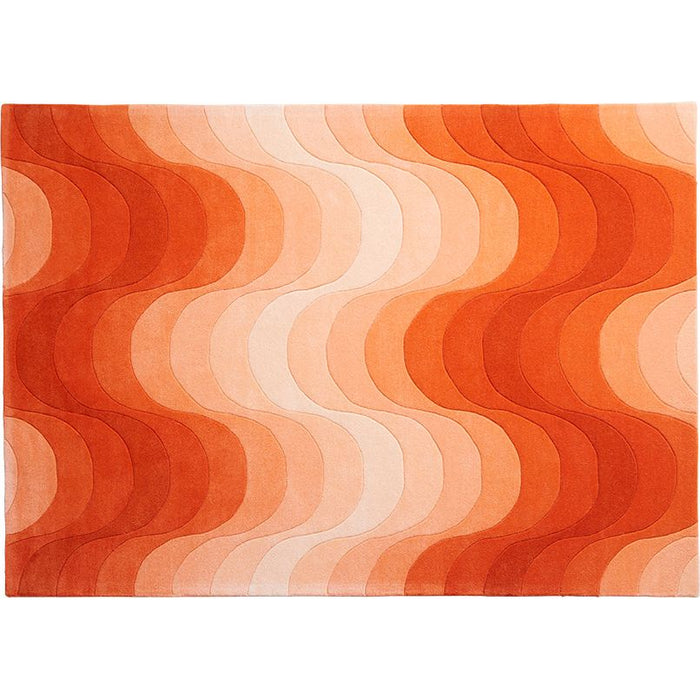 Photo of Wave Rug 170x240, Orange, 100% New Zealand Wool, Hand Tufted - Mönstrade Mattor - Verner Panton - Orange