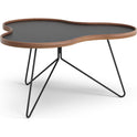 Flower Table 84x90 Cm White - 45cm - Oak Edge - White Base