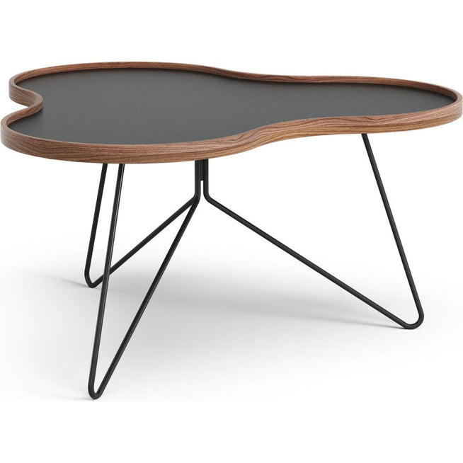 Photo of Flower Table 84x90 Cm H45 - Black - Walnut Edge - Black Stand