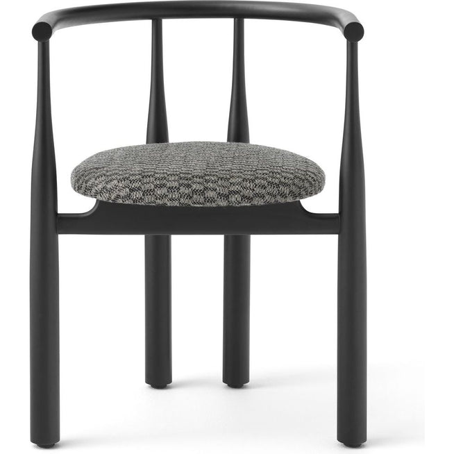 Photo of Bukowski Chair - Spisebordsstol - Black W. Élitis Pur Lin Li 419 80 - H 71.8 X W 57 X D 46 Mm, Seat Height: 46 Cm