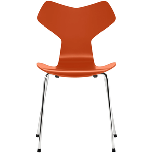 Photo of 3130 Grand Prix, Lacquered, Paradise Orange, Underframe Chrome Steel - Dining chairs - Arne Jacobsen - Orange - Metal/wood