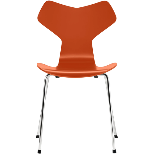 Photo of 3130 Grand Prix, Lacquered, Paradise Orange, Underframe Chrome Steel - Dining chairs - Arne Jacobsen - Orange - Metal/wood