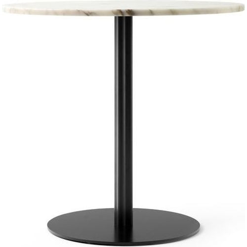 Photo of Harbour Column Counter Table Ø80 Off White Marble Tabletop With Black Base - Barbord - Norm Architects - Vit - Metall/trä/sten