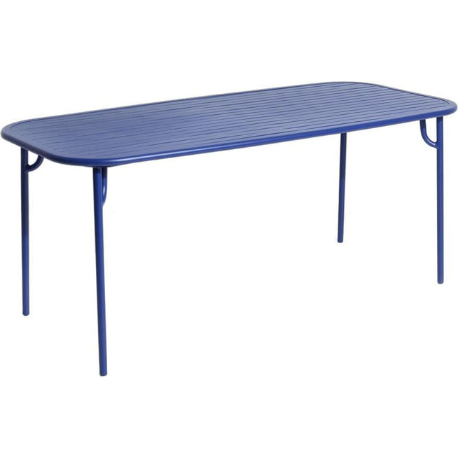 Photo of Week-end, Medium Rectangular Table, Blue - Garden Table - Studio Brichet-ziegler - Blue - Metal